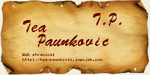 Tea Paunković vizit kartica